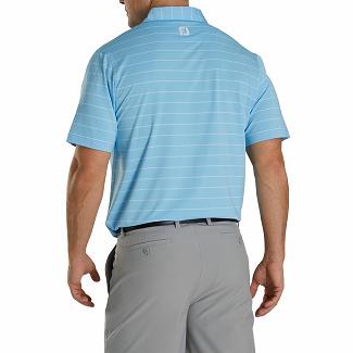 Men's Footjoy Lisle Golf Shirts Blue NZ-93967